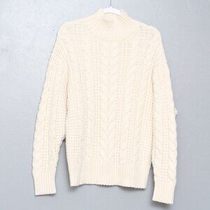 Ava and Viv ivory cable knit cozy soft sweater